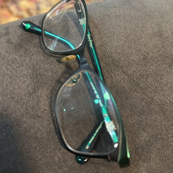 Lily Pulitzer Green & Black Ryder Metal Frame Eyeglass Frame Smart Chic GUC - Picture 7 of 9